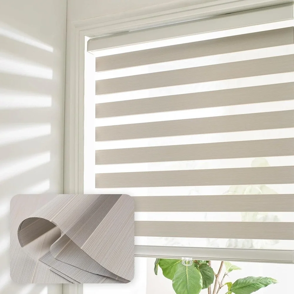 Pack of 2 Zebra Blinds Light Filtering Privacy Shades Day Night No Tool 27W*72H